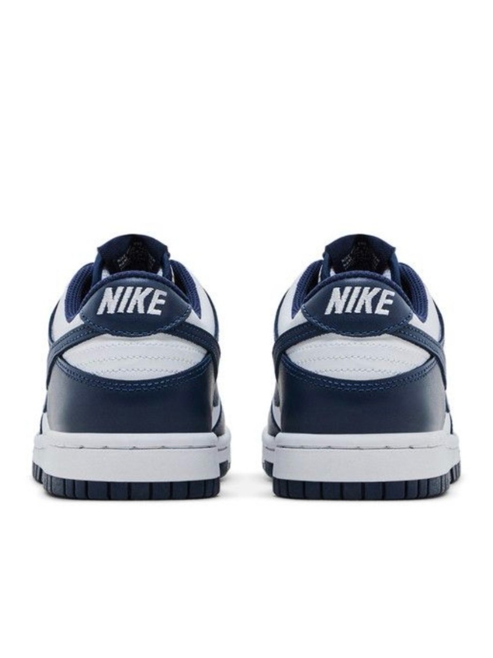 Nike Low-Top Leather Sneakers in White and Navy - Picture 2 of 5